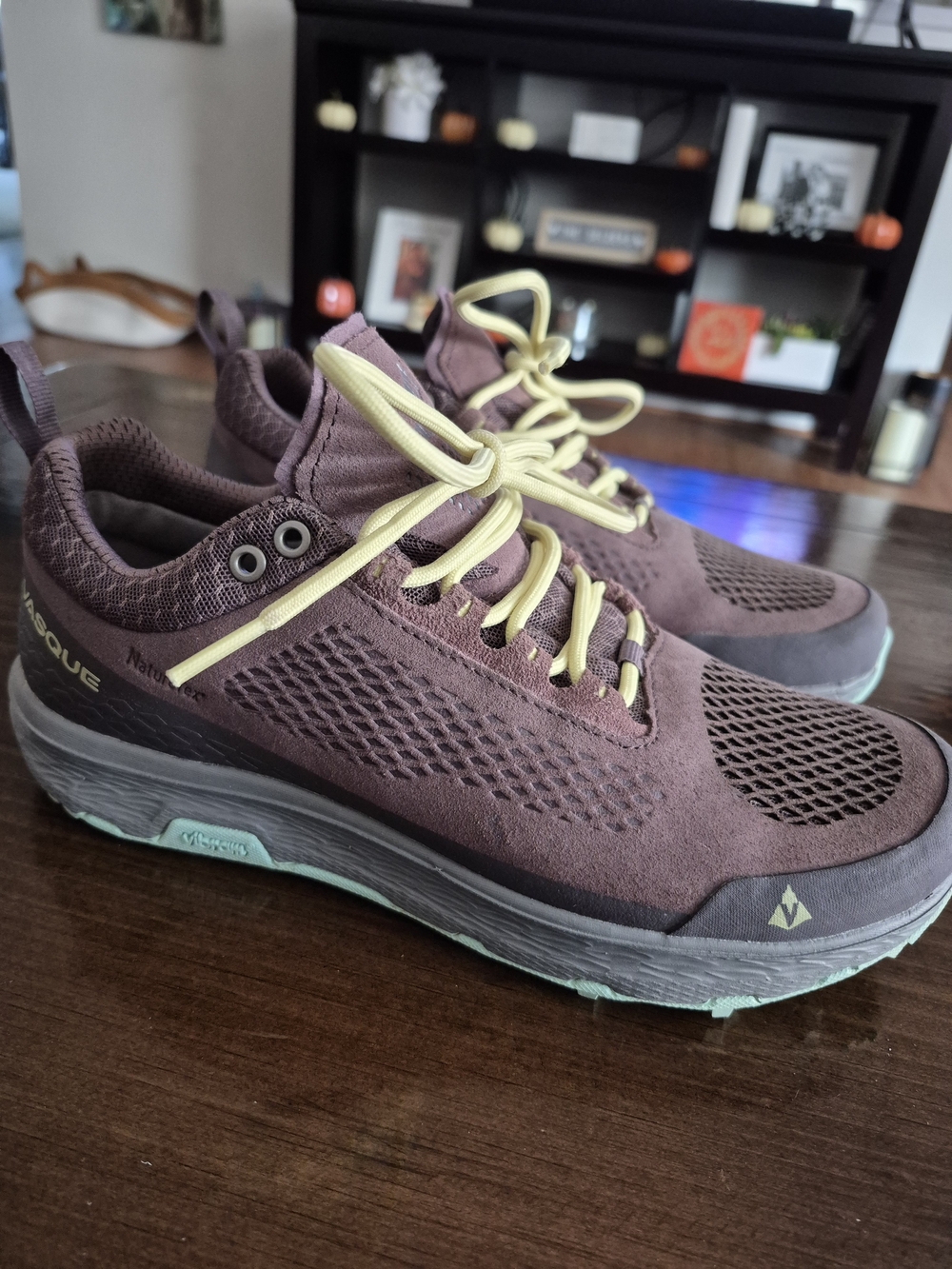 Vasque Brown Hiking Shoes with Yellow Laces